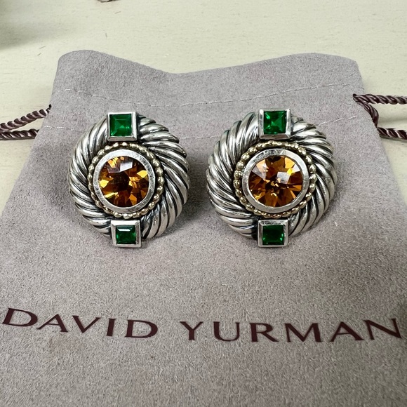 David Yurman Jewelry - 🔴Authentic RARE DAVID YURMAN Renaissance Gold, Sterling Silver,Citrine Earrings